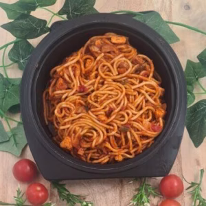 Spaghetti met kip bordje, per stuk