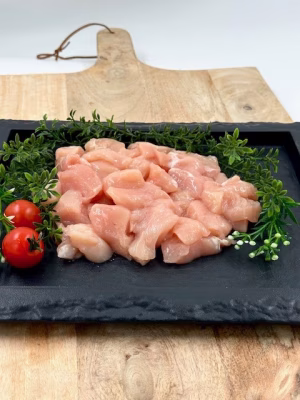 Kipfondue blokjes naturel, per 100 gram