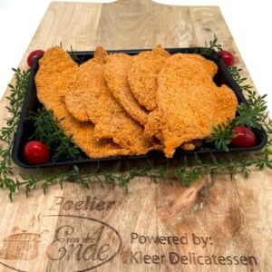 Kipschnitzel Goud panneer, per 100 gram