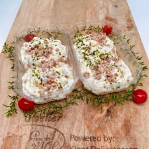 Huisgemaakte Kartoffel spek salade, per 100 gram