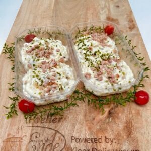 Huisgemaakte Kartoffel spek salade, per 100 gram