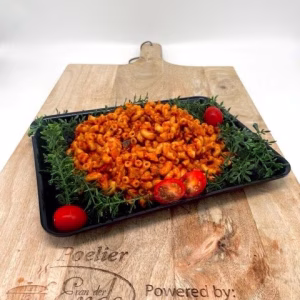 Macaroni met kip, per 100 gram