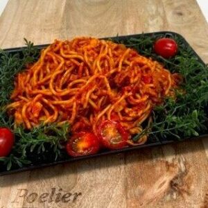 Spaghetti met kip, per 100 gram