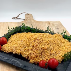 Kipschnitzel krokant, per 100 gram