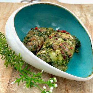 Kippendij spek pesto, per 100 gram